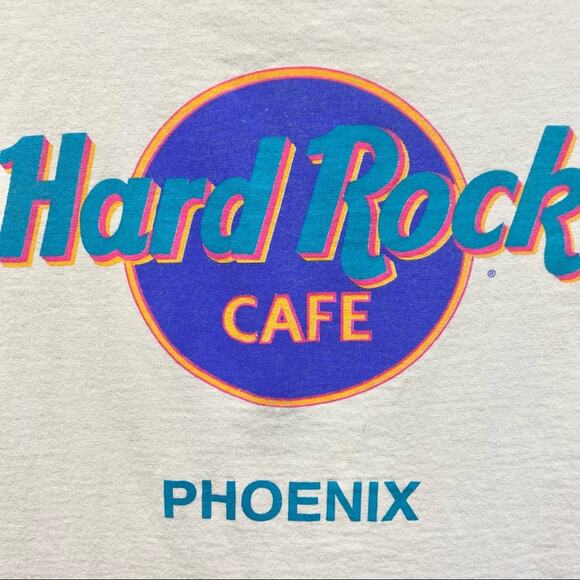 Vintage 90s Hard Rock Cafe Short Sleeve Tee Size Small 100% cotton neon graphic - Picture 2 of 14
